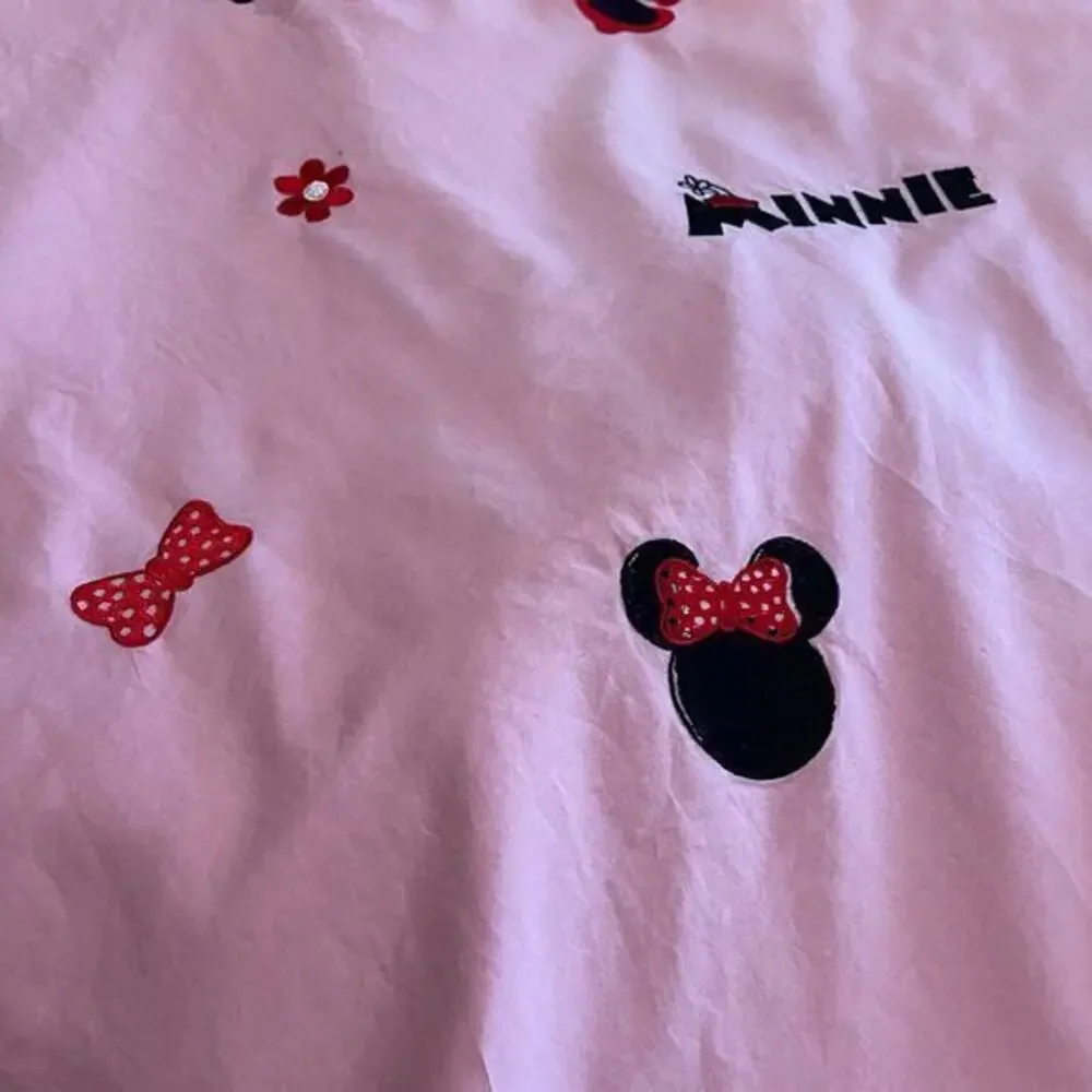 Minnie Mouse Pink Embroidered‎ Duvet Cover
